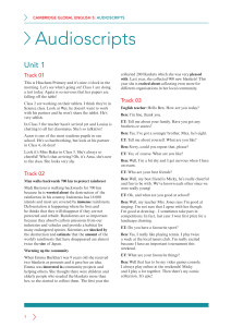 Cambridge Global English 5 Audioscripts: Unit 1