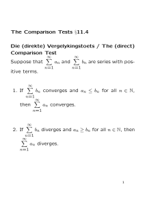 Comparison Tests for Series &sect;11.4