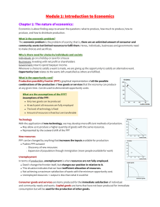 Introduction to Economics: Scarcity, Opportunity Cost, PPF