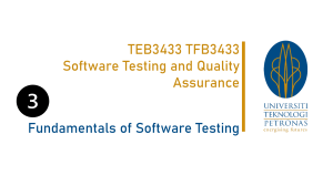 Fundamentals of Software Testing