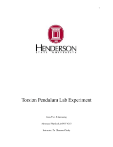 Torsion Pendulum Lab Experiment: Physics Rotational Dynamics