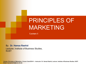 Principles of Marketing Lecture 1