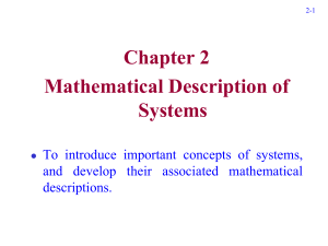 Chapter 2: Mathematical Description of Systems