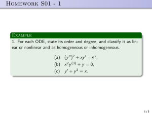 Ordinary Differential Equations Homework S01 - 1