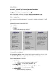 Chapter 14: Integrated Marketing Communication Strategy Notes