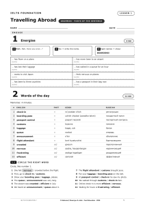 IELTS Foundation Lesson 1: Travelling Abroad Grammar Workbook
