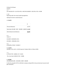 ACCA F6 Taxation UK Mock Exam Answers with Worked Solutions