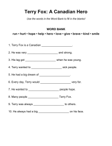 Terry Fox: A Canadian Hero Worksheet
