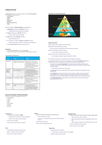 A Balanced Diet: Food Groups, Nutrition & Malnutrition Notes