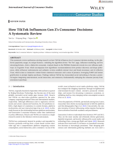 How TikTok Influences Gen Z Consumer Decisions: Systematic Review