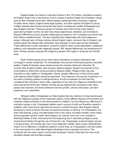 Chesapeake vs New England Colonies: English Colonial History Essay