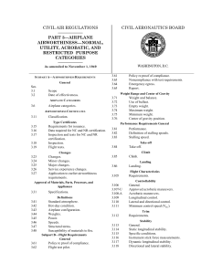 Civil Air Regulations Part 3: Airplane Airworthiness Categories