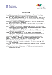 Epistemology Reading List: Recommended Books on Theory of Knowledge