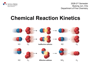 Chemical Reaction Kinetics Lecture Notes - SeoulTech