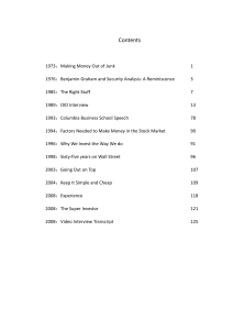Walter Schloss: Investment Essays & Strategies