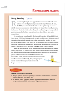 Drug Testing in Schools and Sports &ndash; Supplemental Reading