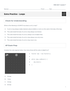 CSA Unit 1 Lesson 7 Extra Practice &ndash; Loops | AP CS A Worksheet