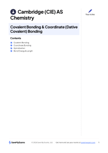 Covalent & Coordinate Bonding | Cambridge (CIE) AS Chemistry Notes