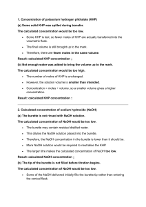 Titration Errors and Calculations in Chemistry