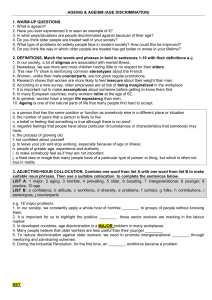 Ageing & Ageism Worksheet
