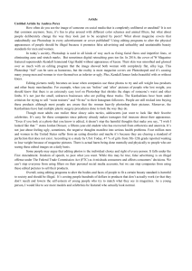 Untitled Article by Andrea Perez: Why Photo Editing Should Be Illegal