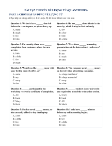 Quantifiers Practice Test: Multiple Choice Exercises