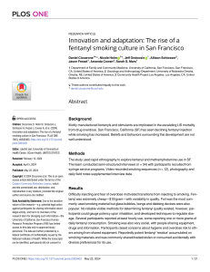 Fentanyl Smoking Culture in San Francisco: Research on Adaptation