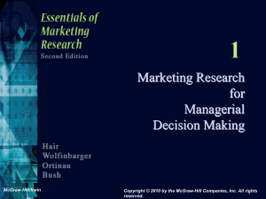 Essentials of Marketing Research: Managerial Decision Making