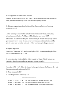 Multiplier Effect & Fiscal Policy: Study Notes with Practice Problems