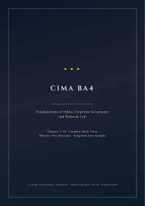 CIMA BA4 Study Notes: Ethics, Governance & Business Law