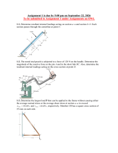 Assignment 1: Mechanics of Materials &ndash; Internal Loadings & Stress