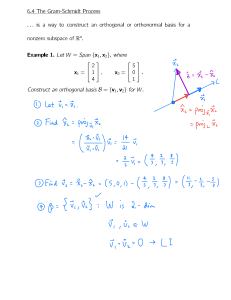 Proces Grama-Schmidta - Przykład Algebra Liniowa