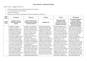 Never Let Me Go Development of Themes - Chapter Study Notes
