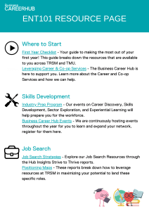 ENT101 Resource Page: First Year Guide & Career Support