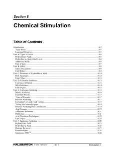 Chemical Stimulation Training Manual &ndash; Acidizing, Safety & Inhibitors