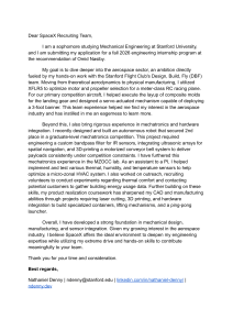 SpaceX Internship Cover Letter - Mechanical Engineering