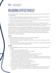 Reading Effectively: Active Reading Strategies (SQ4R Method)