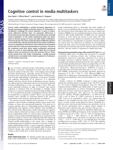Cognitive Control in Media Multitaskers