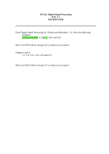 EE 622 Digital Signal Processing Homework 3
