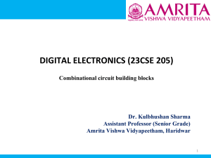 Digital Electronics (23CSE 205): Combinational Circuit Building Blocks