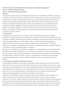 Modern Monetary Policy and Inflation Management Research Paper