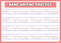 Name Writing Practice Worksheets | Tracing Names for Kids
