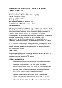 Plan de Seguridad y Salud en el Trabajo &ndash; Informe Modelo SST