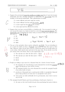 Principles of Economics Assignment 1 &ndash; Microeconomics Practice