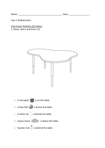 Year 1 Maths Unit 6 Test: Position & Ordinal Numbers Worksheet