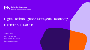 Digital Technologies: A Managerial Taxonomy &ndash; Lecture 5 (DT3000K)