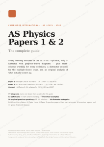 Cambridge AS Physics 9702 Papers 1 & 2 &ndash; Complete Study Guide