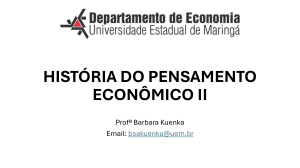 Hist&oacute;ria do Pensamento Econ&ocirc;mico II &ndash; A Escola Institucionalista