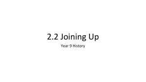 2.2 Joining Up: WW1 Recruitment Lesson for Year 9 History
