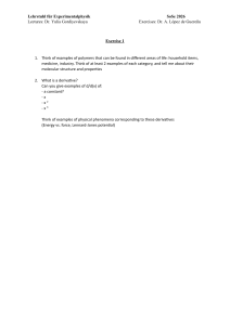 Exercise 1: Polymers & Derivatives in Physics